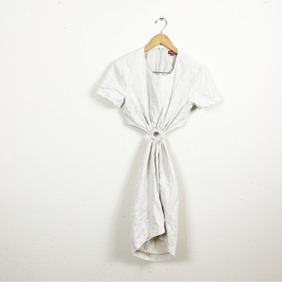 Staud Epona Ring Front Cut Out Linen Mini Dresss Size XS - Picture 2 of 9